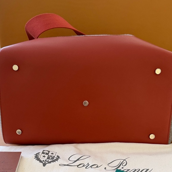 LORO PIANA Happy Day large leather-trimmed felt tote - Picture 5 of 14